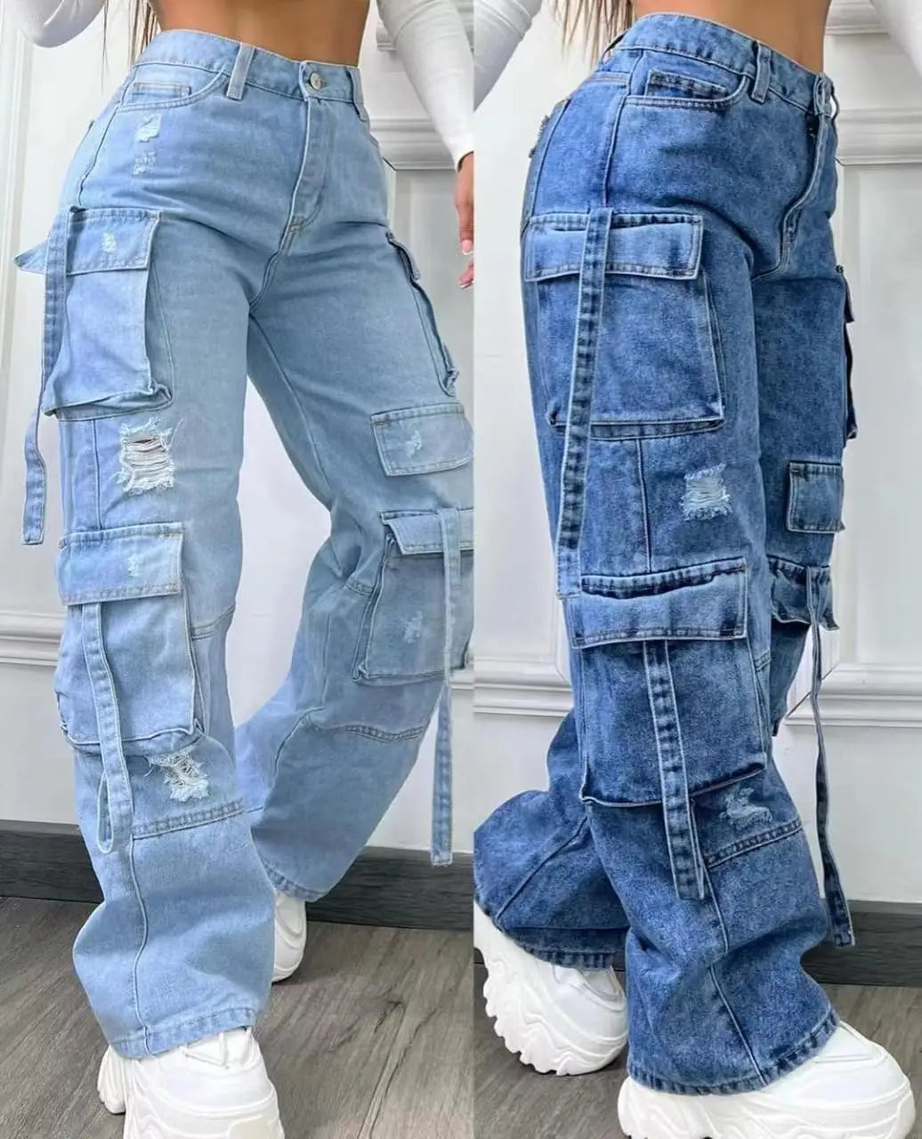 ⚡ Bellera Multi-Pocket Retro Baggy Jeans ☁️