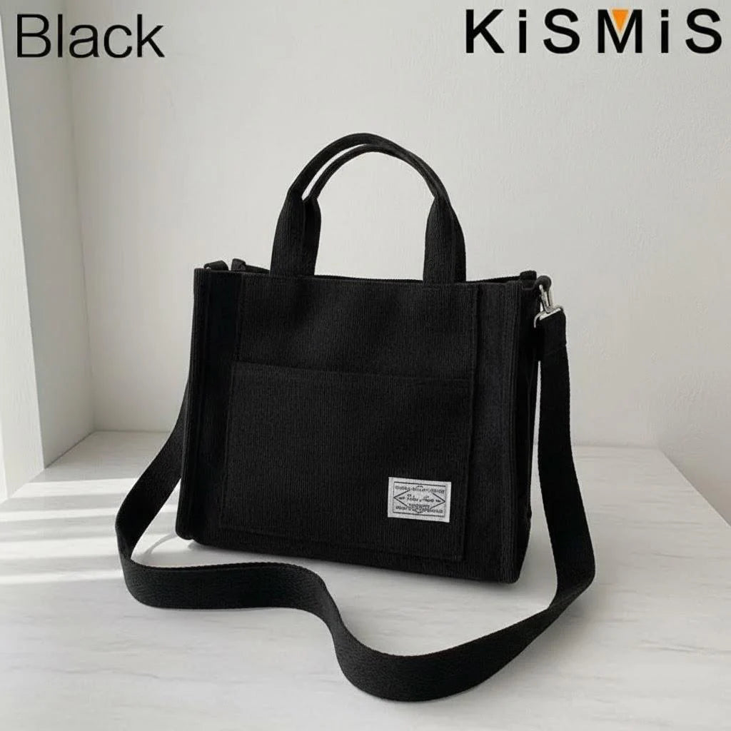 Premium Fashion Corduroy Tote Bag - Large Capacity Square Shoulder Purse ✨