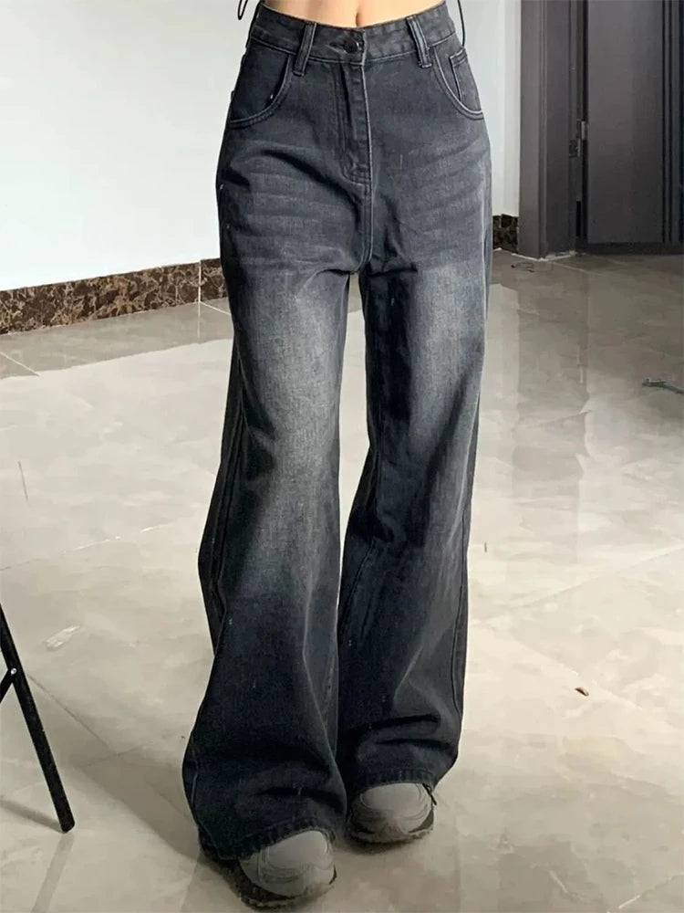 Premium Vintage Baggy Jeans - High-Waisted Y2K Loose Fit Denim Trousers ✨