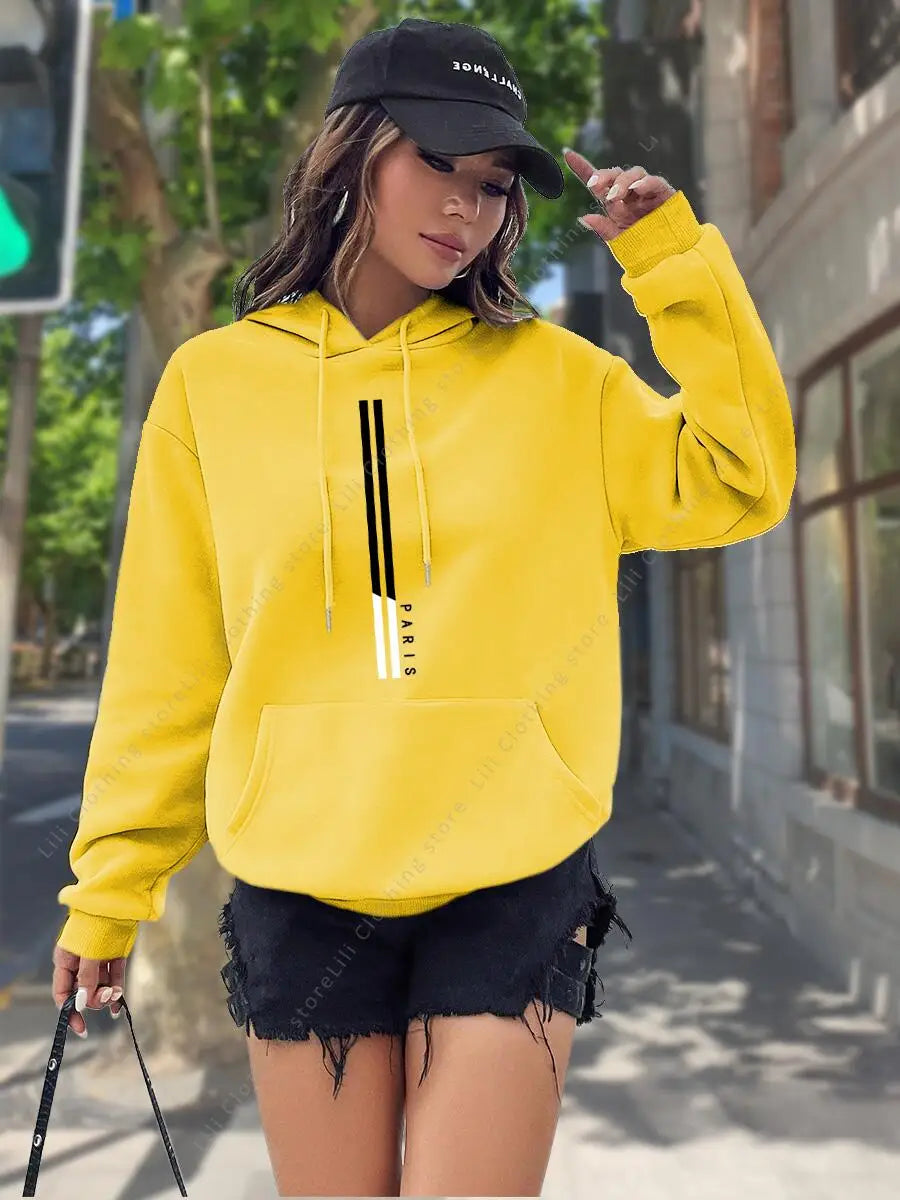 Paris Retro Graphic Letter Print Hoodie – Belléra™ Aesthetic Oversized Fleece Jumper 🇬🇧✨