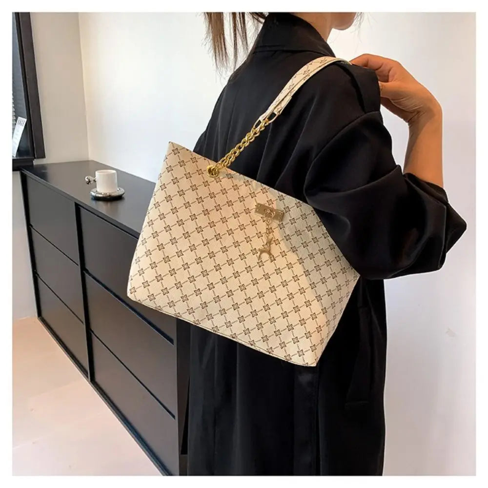 Premium Luxury Designer Pattern Tote Bag - Large Capacity Shoulder Chain Purse ✨